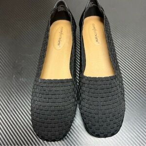 Comfortview Women's Black Textured Loafers